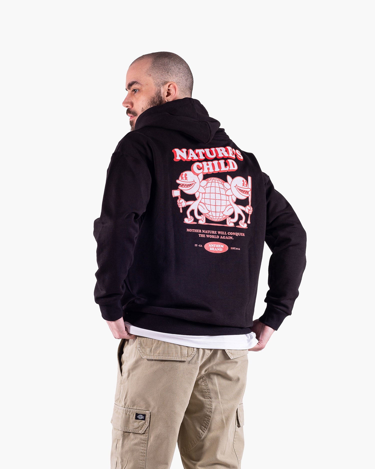 Anthem Brand Felpa Cappuccio Cotone Uomo Streetwear Made in Italy Sostenibile