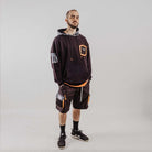 Felpa con cappuccio iridescente e tasche multiuso