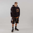 Felpa con cappuccio iridescente e tasche multiuso