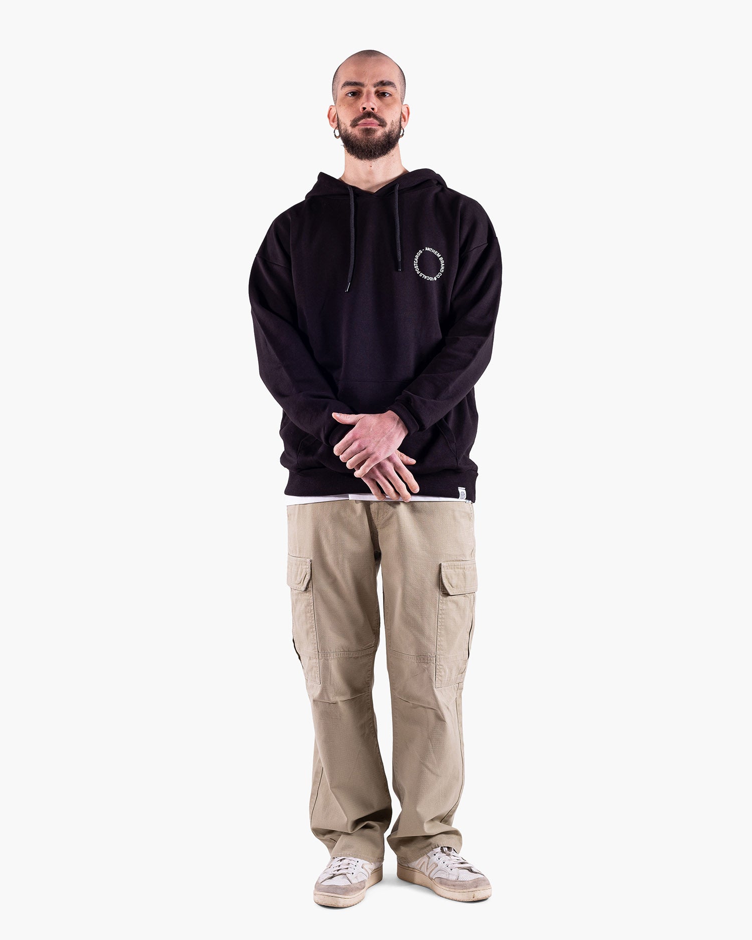 Anthem Brand Felpa Cappuccio Hoodie Oversized Uomo Cotone Abbigliamento Streetwear Made in Italy Sostenibile