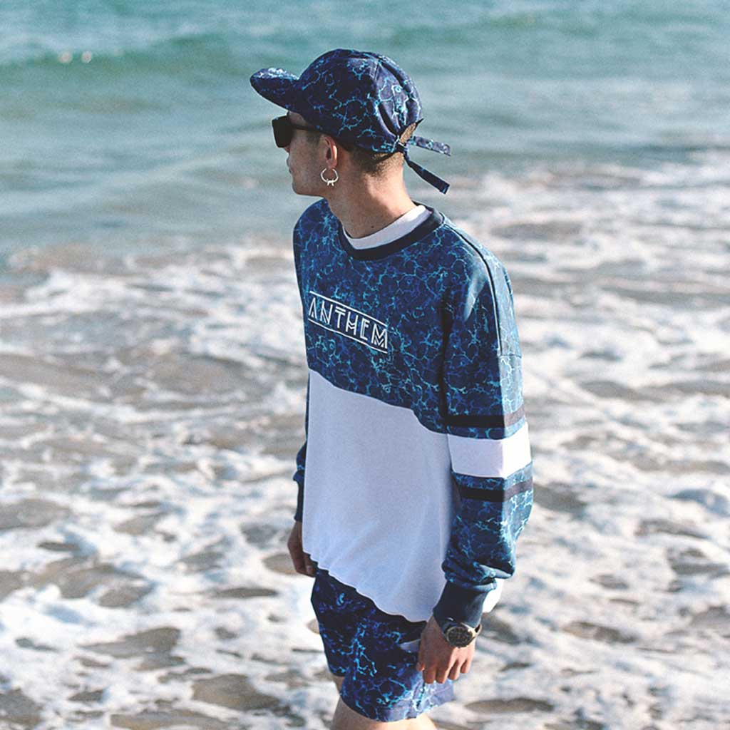 Anthem Brand Ocean Dye Crewneck Felpa Girocollo Uomo