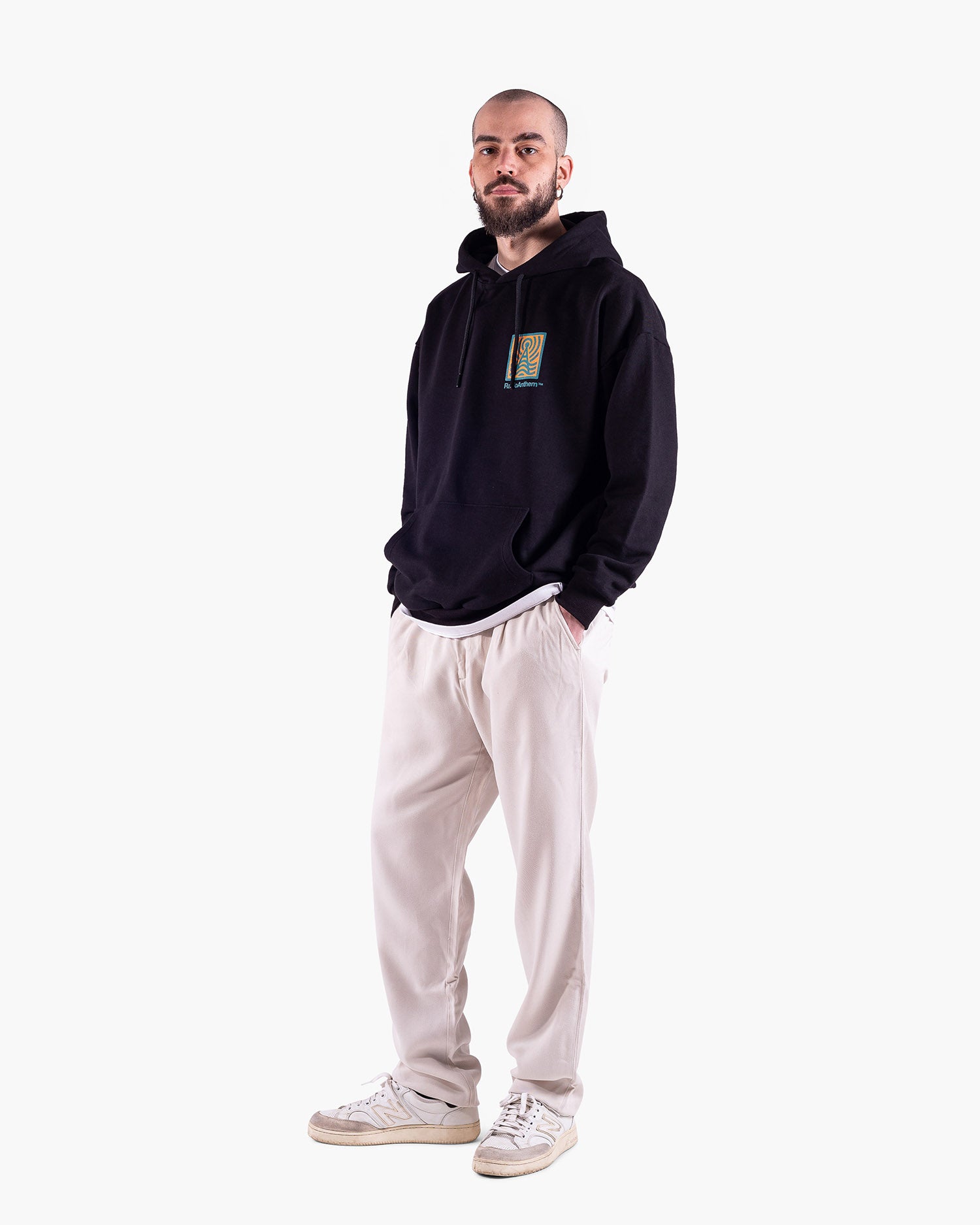Anthem Brand Felpa Cappuccio Hoodie Oversized Uomo Cotone Abbigliamento Streetwear Made in Italy Sostenibile
